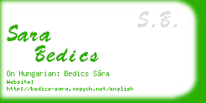 sara bedics business card